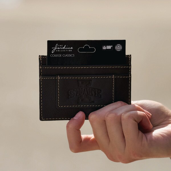 I-State Brown Nappa Leather Card Holder 4-inch x 2.75-inch front